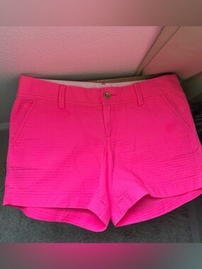 Lilly Pulitzer Hot Pink Textured Cotton Shorts